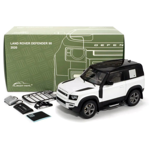 Land Rover Defender 90 (2020) with Roof Pack - Fuji White 1:18 ALMOST REAL ALM 810707