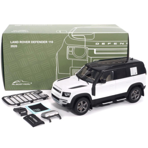 Land Rover Defender 110 (2020) with Roof Pack - Fuji White 1:18 ALMOST REAL ALM 810807