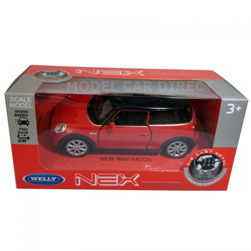 MINI Hatch NEW - Red 1:38 WELLY WEL 43696R